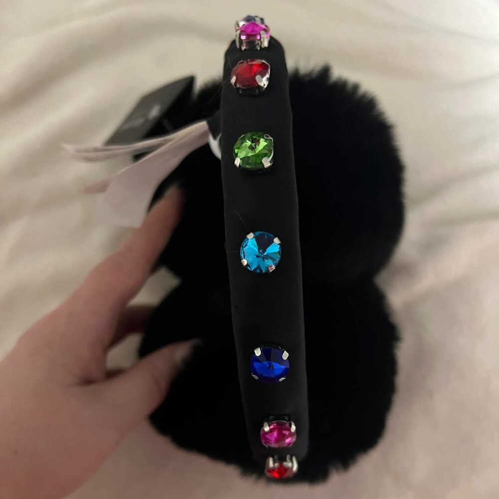 Kate Spade Crystal Embellished, Faux Fur Ear Muffs